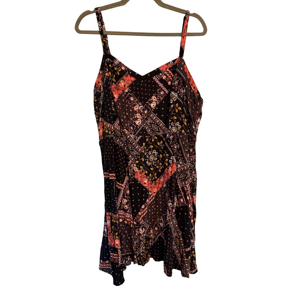 Torrid Patchwork Floral Mini Dress Plus Size 3 Cocktail Boho Western Casual